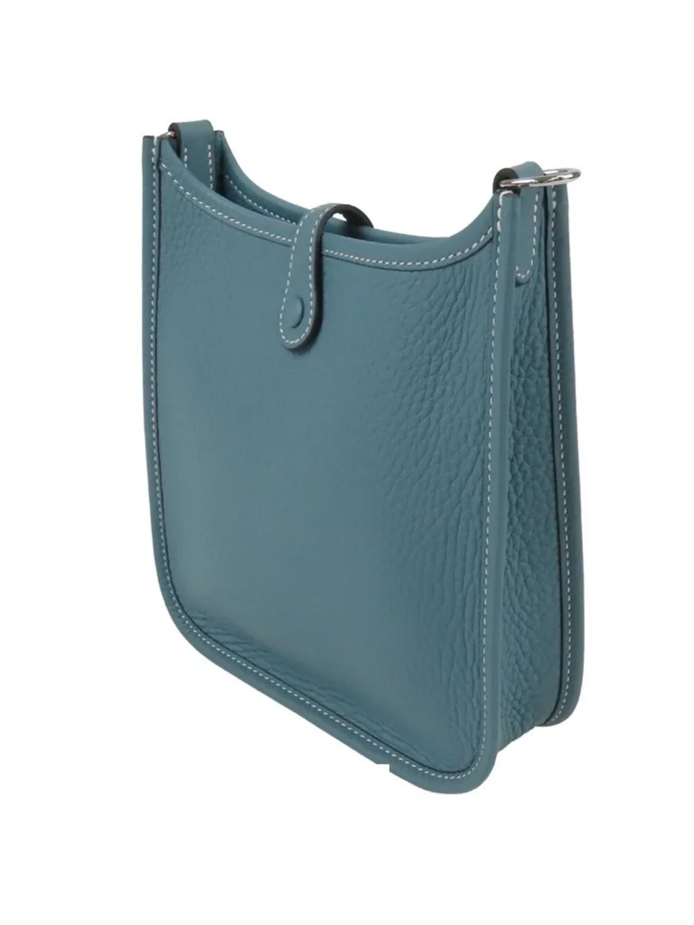Hermes Evelyne TPM New Blue Jean Silver Taurillon Shoulder Bag